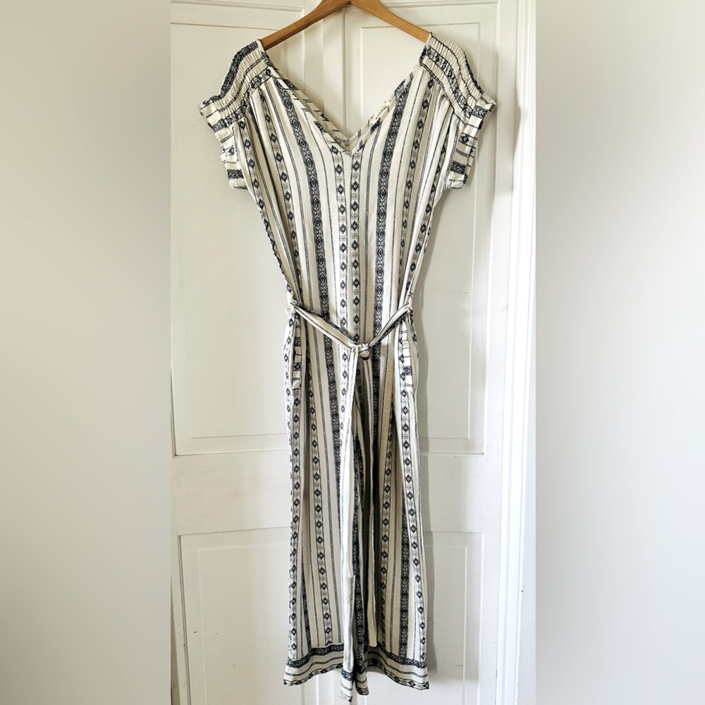 Blue & white full length romper by Monteau